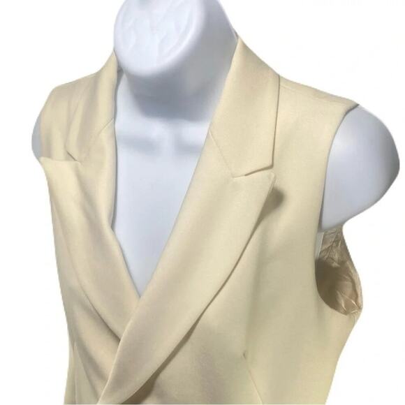 ZARA Cream Colored Sleeveless Vest/Blazer Womens Size S - Picture 7 of 8